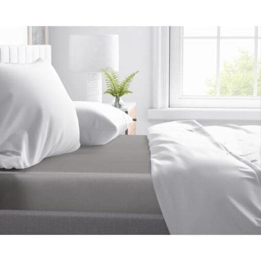 Primaviera Deluxe Matras Hoeslaken Katoen-Satijn Grijs