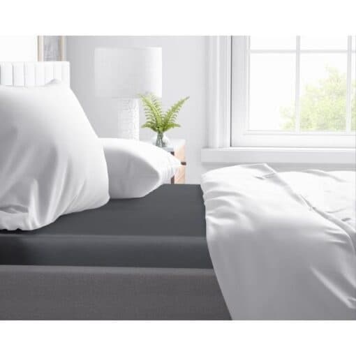 Primaviera Deluxe Topper Hoeslaken Katoen-Satijn Antraciet