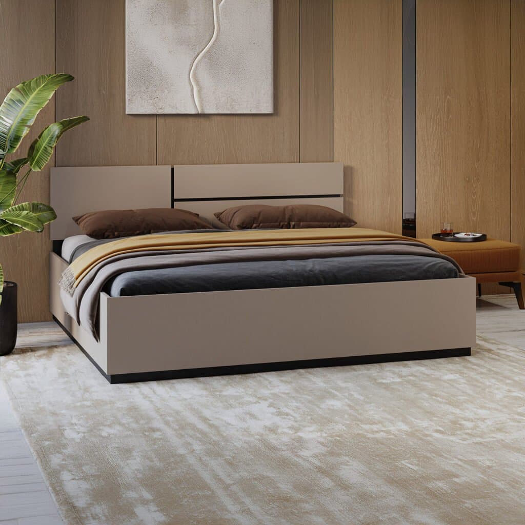 Home365 Houten Bed Crotone - Taupe