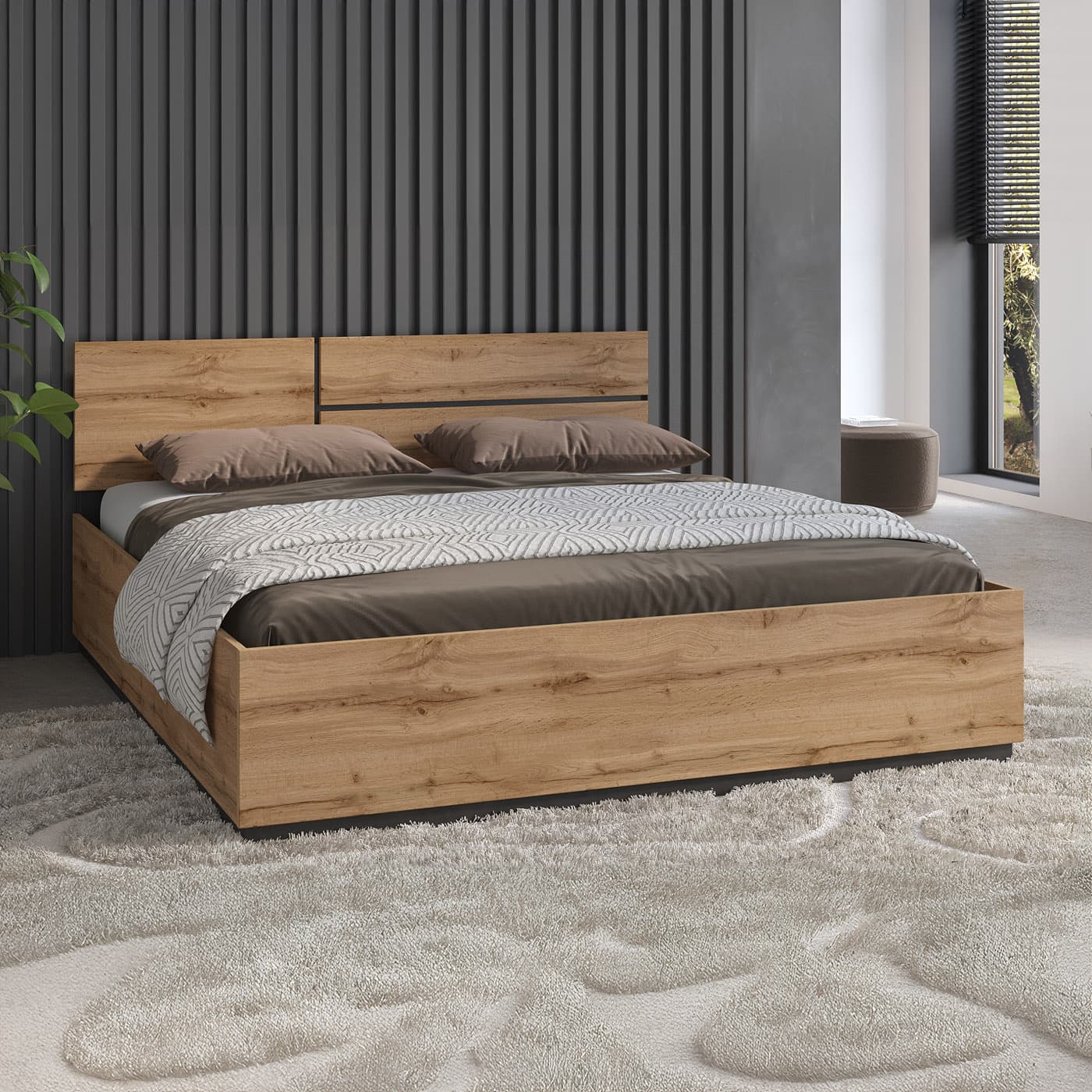 Home365 Houten Bed Crotone - Wotan Eiken