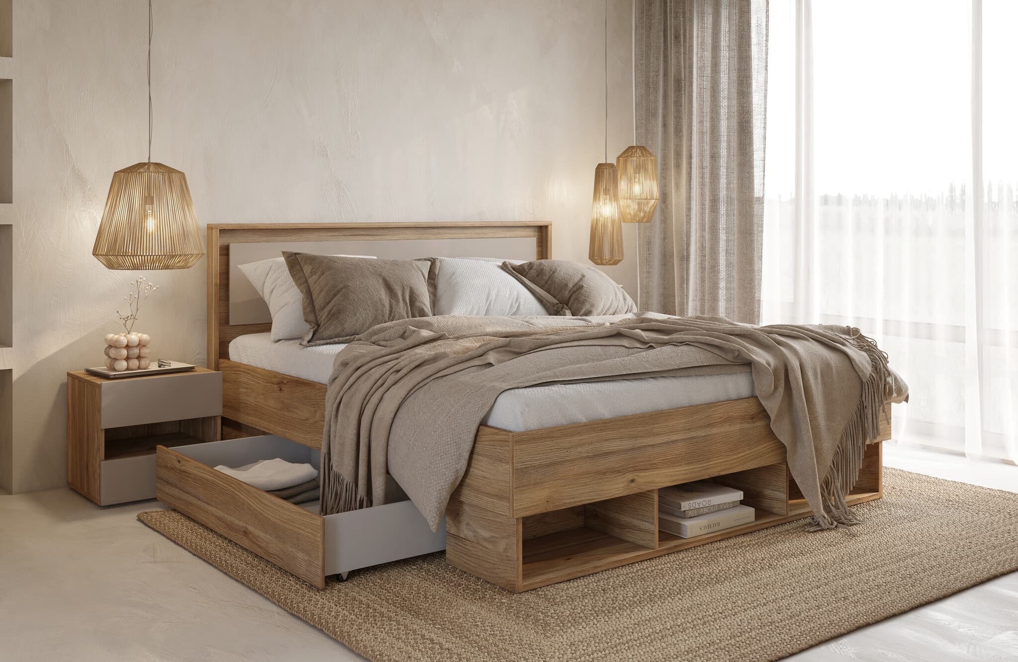 Home365 Houten Bed Imola - Wotan Eiken