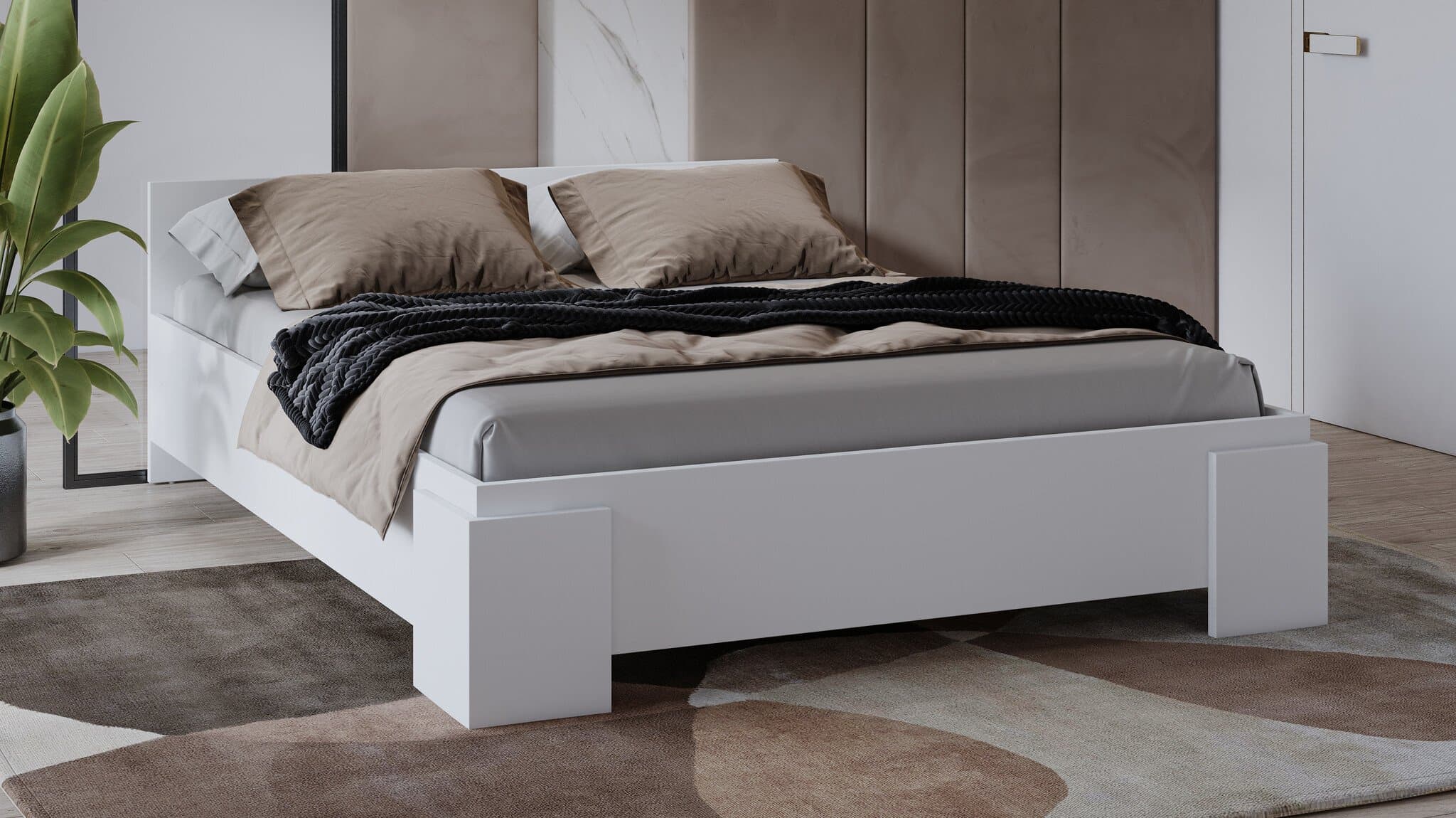 Home365 Houten Bed Nîmes - Wit