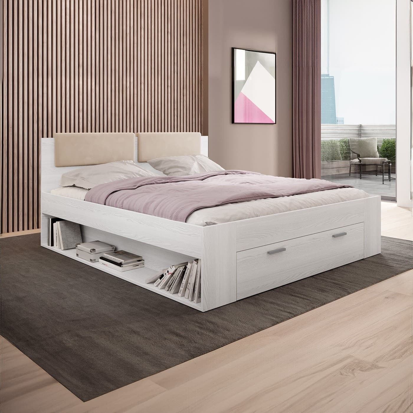 Home365 Houten Bed met Lade Genua - Wit