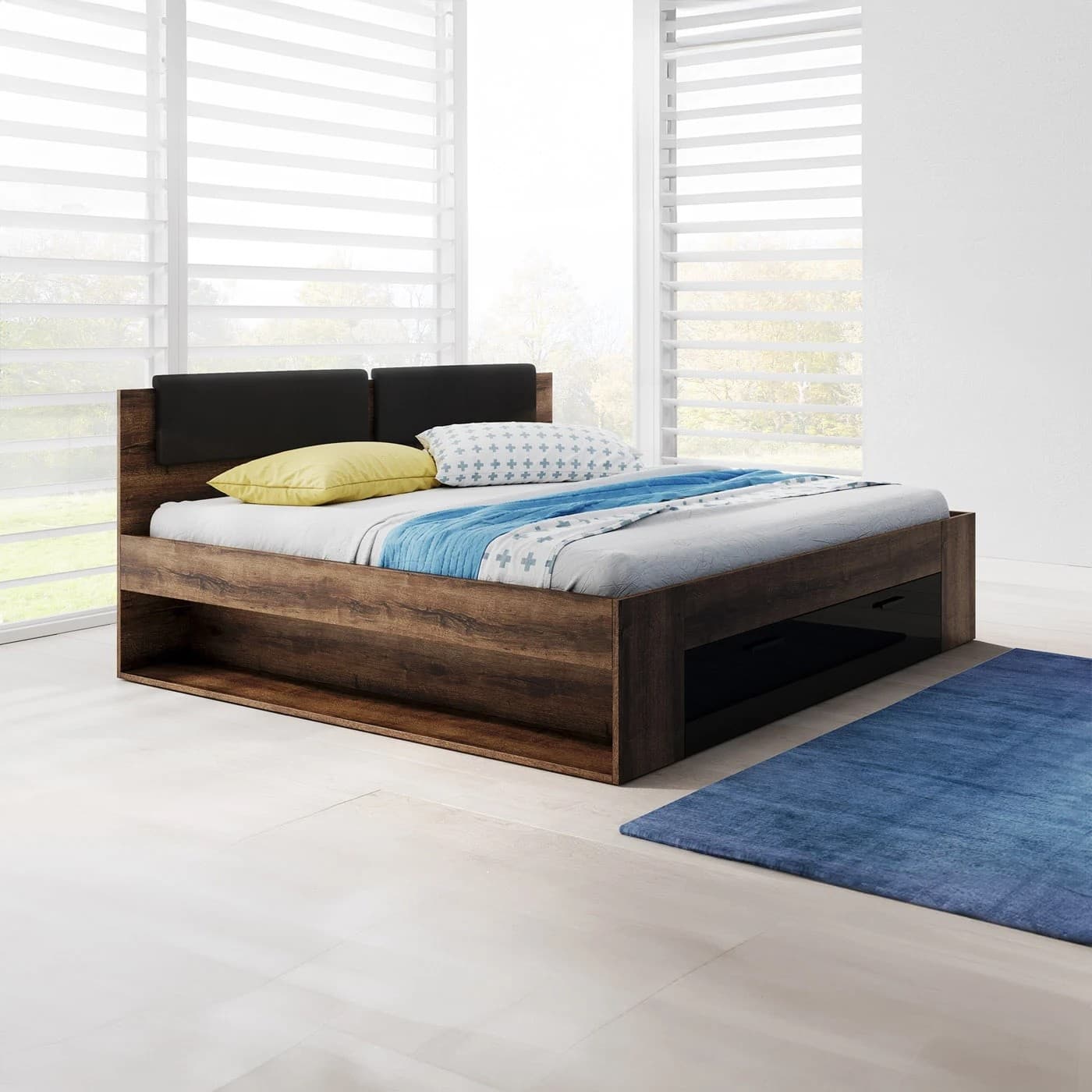Home365 Houten Bed met Lade Genua - Walnoot