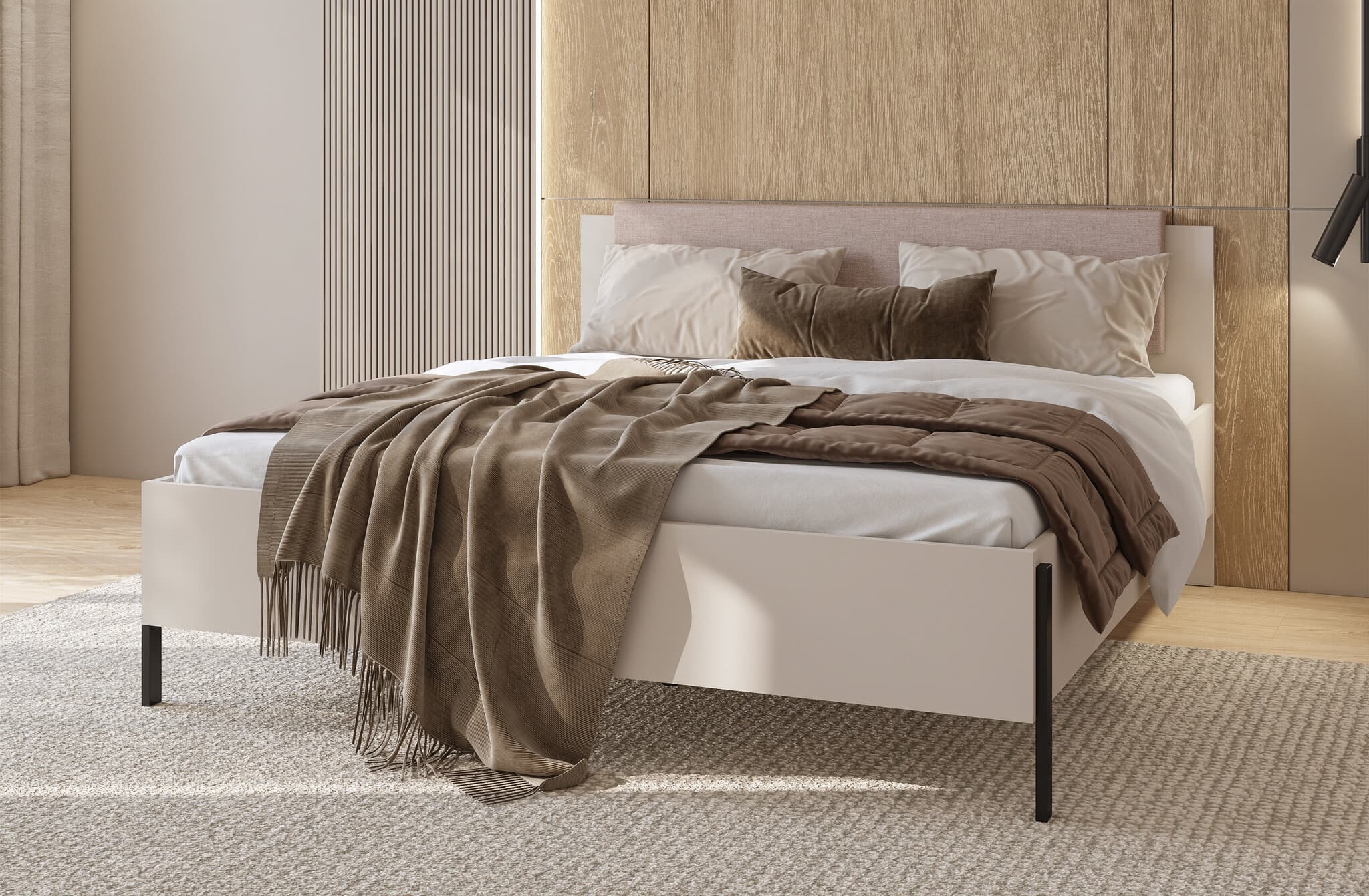Home365 Houten Bed Jura - Taupe