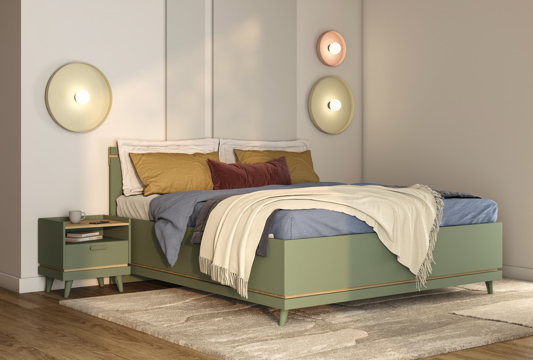 Home365 Houten Bed Skagen - Groen