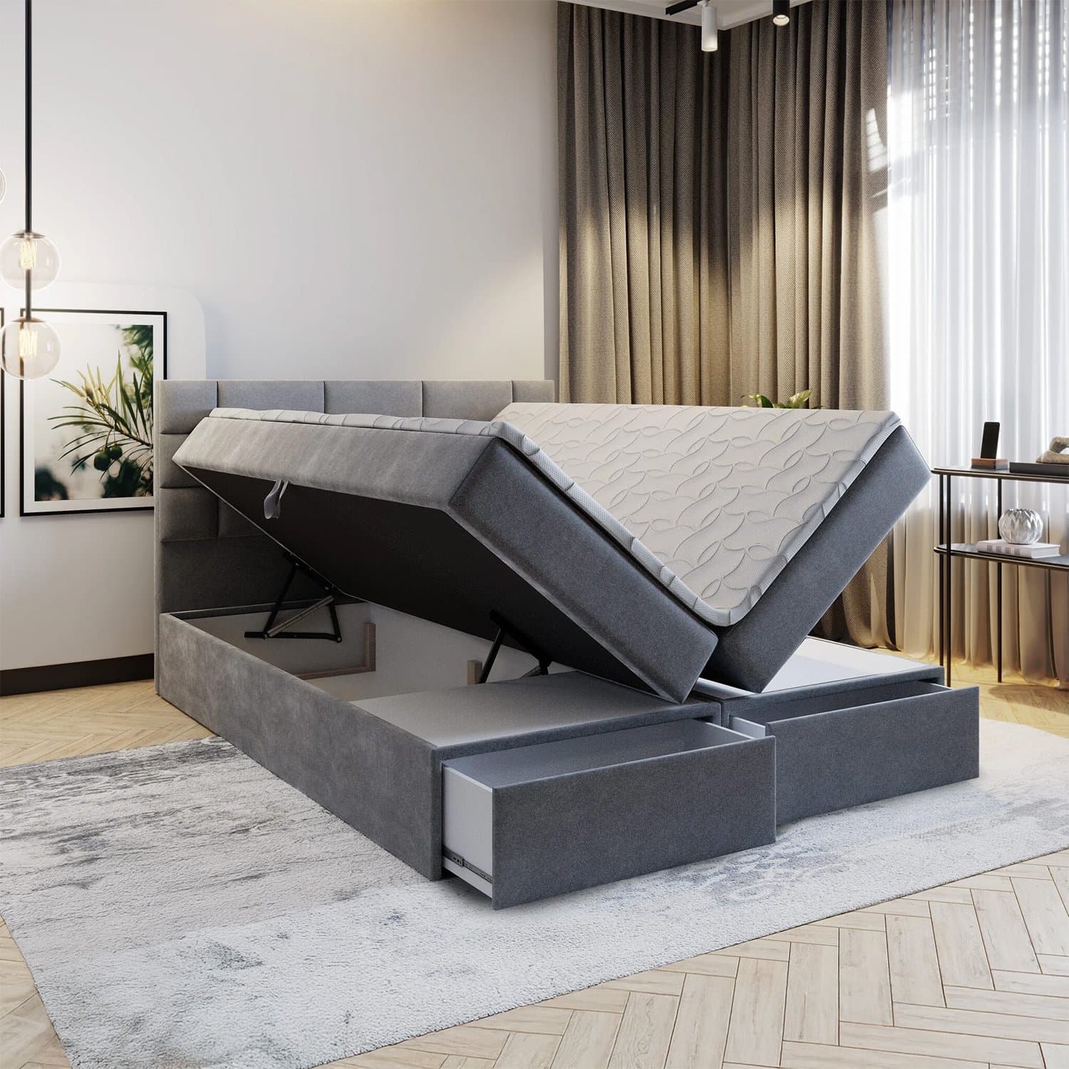 Opberg Boxspring met Lade - Stel zelf samen