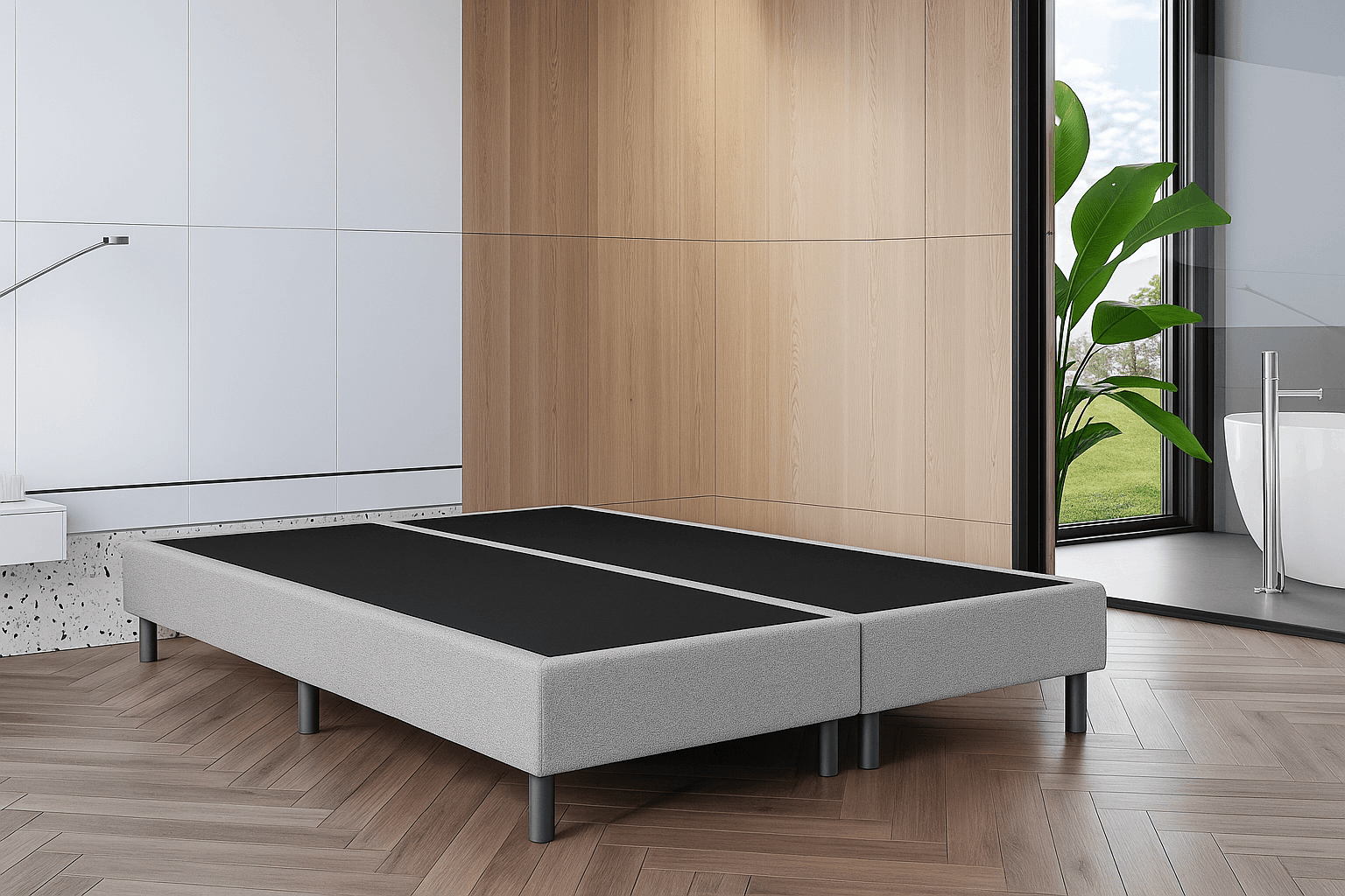 OP=OP Boxen Zonder Matras - 180 x 210 Lichtgrijs - Verhoogde boxen 30 cm