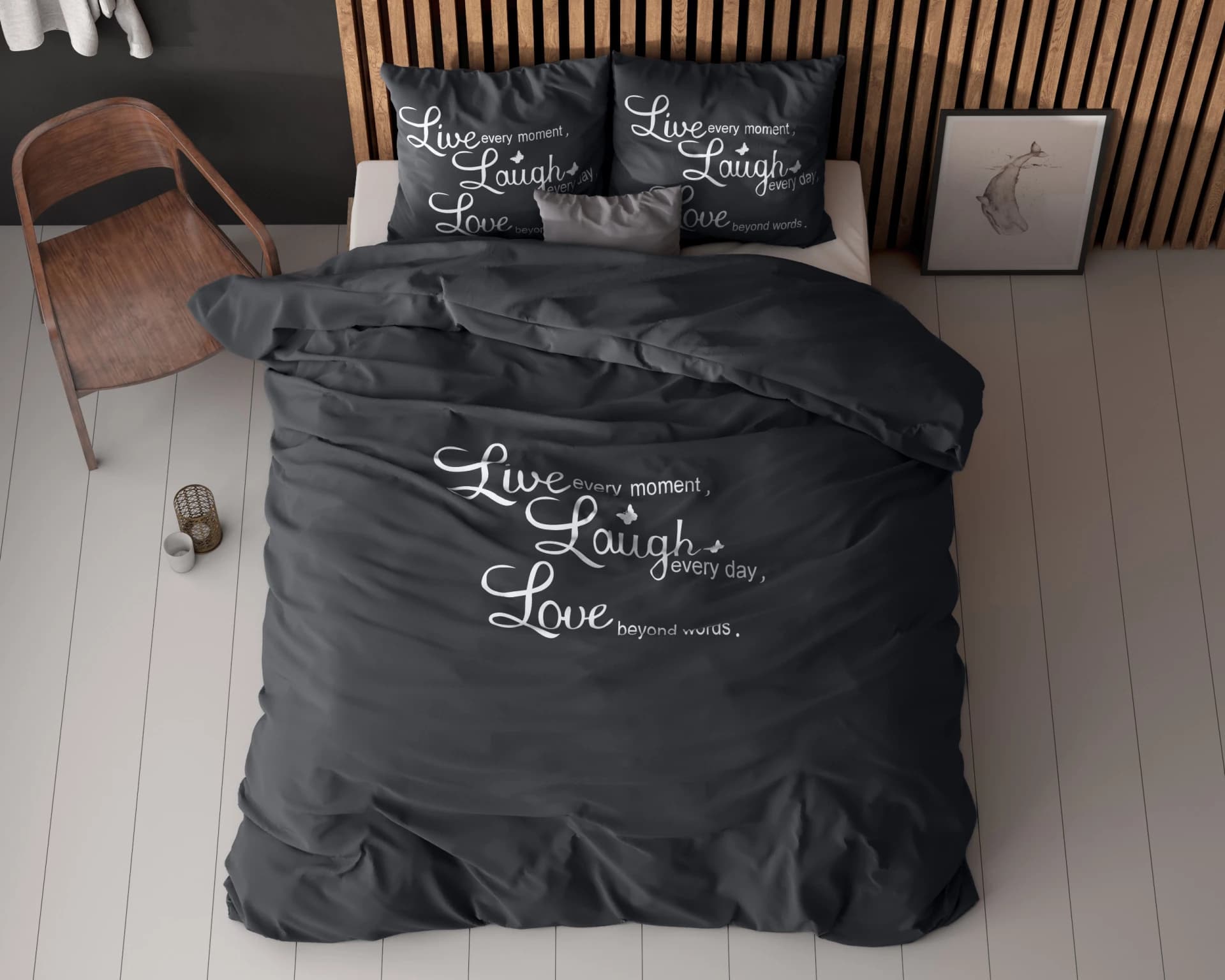 Sleeptime Live, laugh and love Antraciet