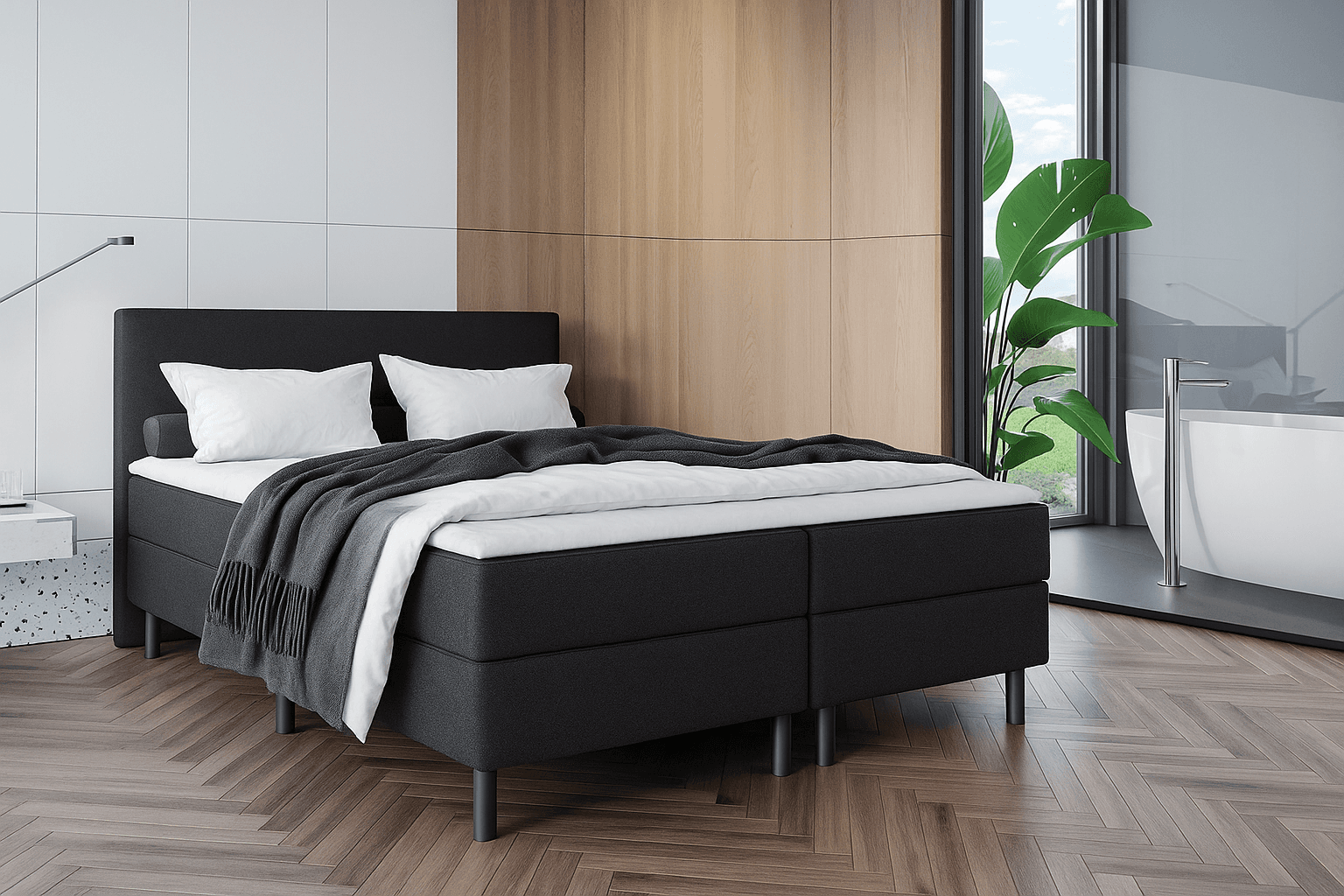 2dekans Boxspring Basic 180 x 200 Zwart - (Productiefout - Niet meer in originele verpakking)