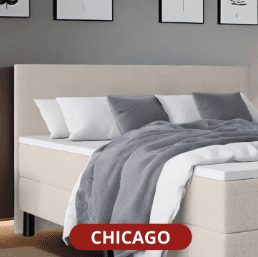 OP=OP Vaste Boxspring Chicago - 180 x 200 Beige | Incl. Pocketvering