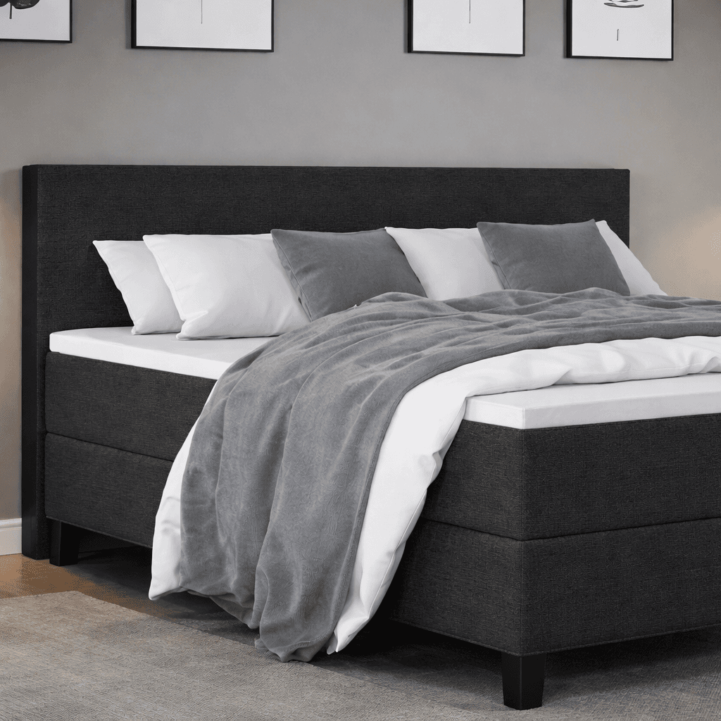 OP=OP Vaste Boxspring Chicago - 140 x 200 Zwart | Incl. Pocketvering
