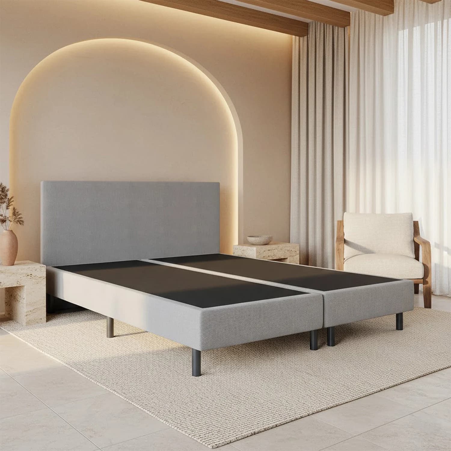 OP=OP Boxspring Zonder Matras -180 x 220 Grijs