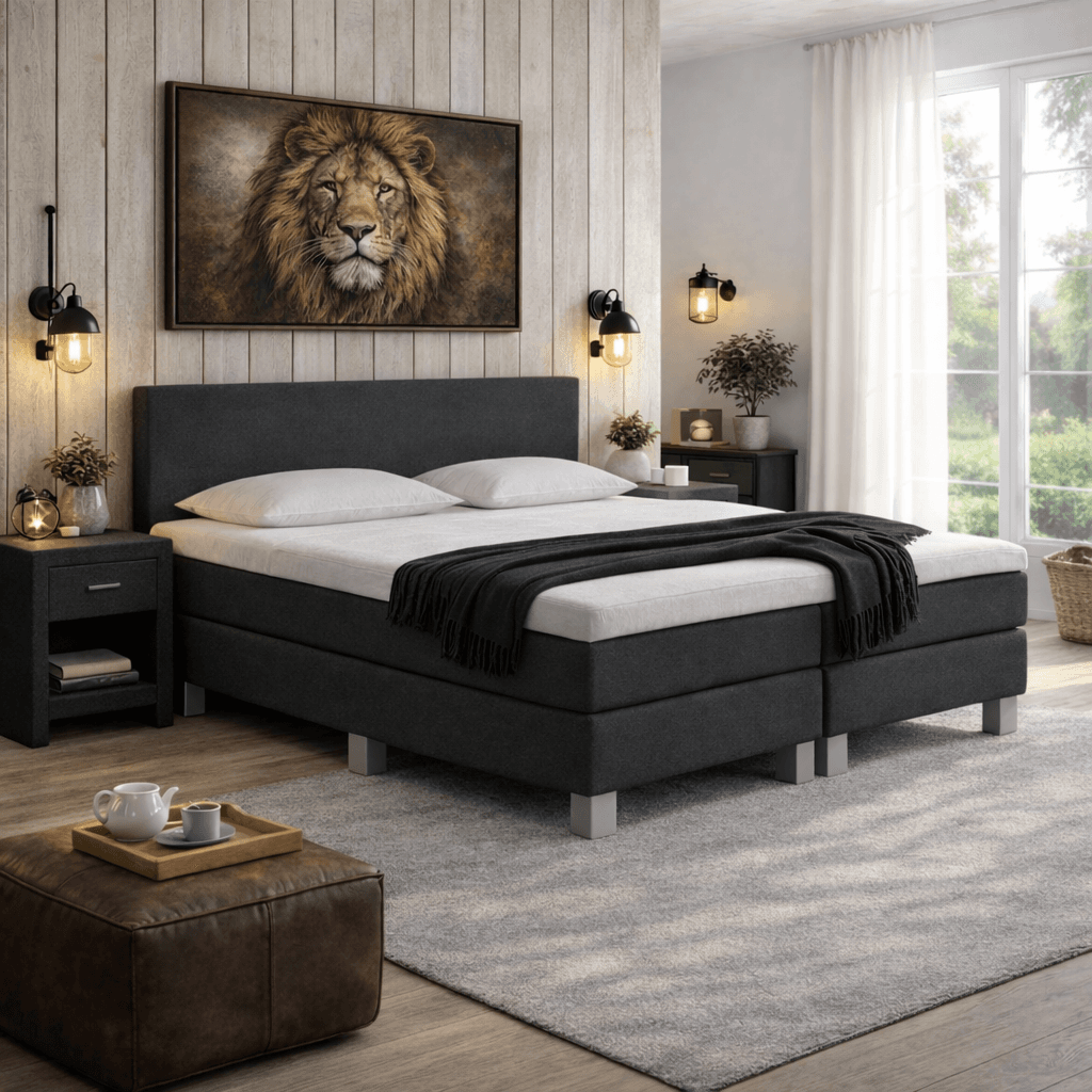 OP=OP Vaste Boxspring Basic | 160 x 200 Zwart | Groot matras