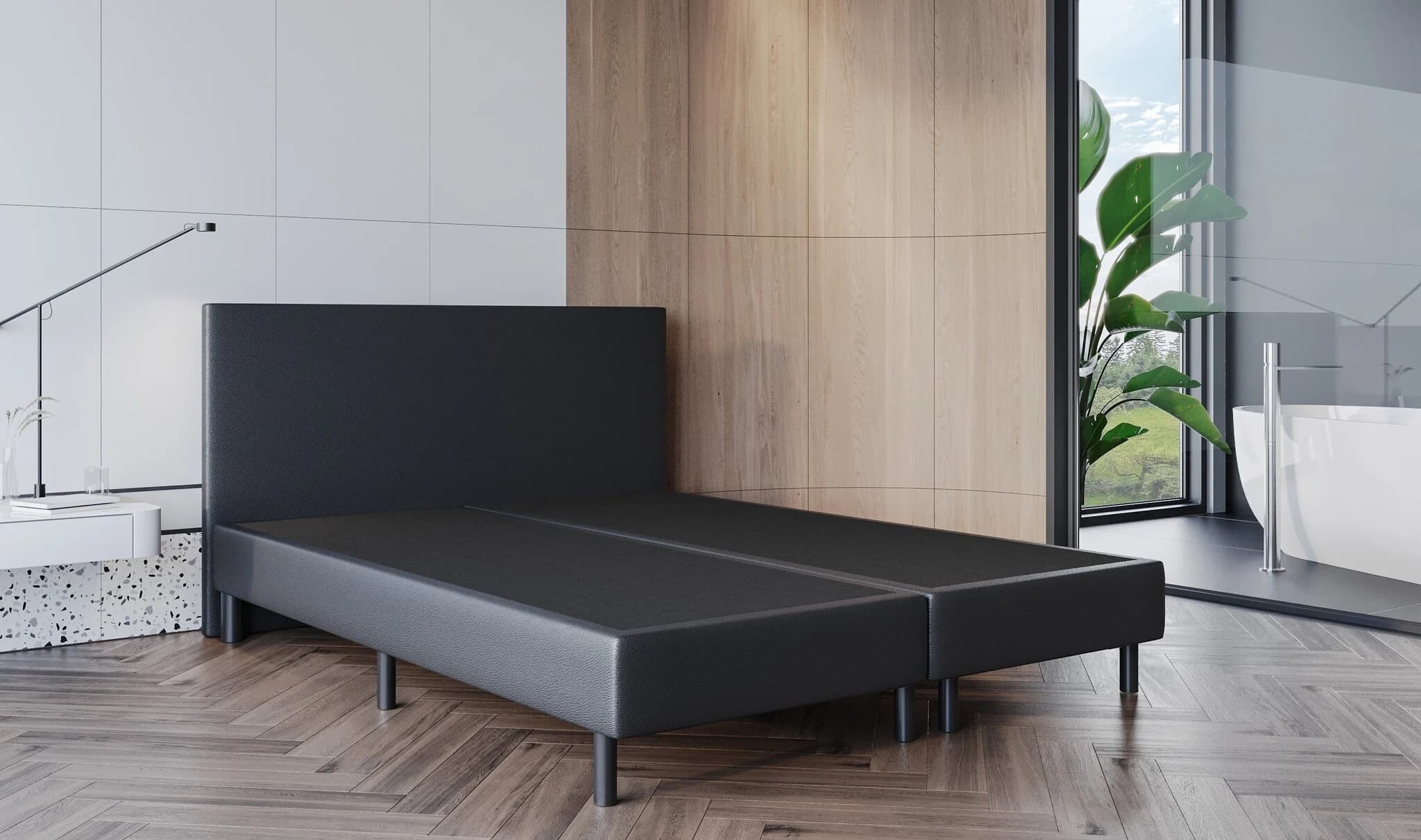 OP=OP Boxspring Zonder Matras Bonnie | 200 x 200 Skaileer Zwart