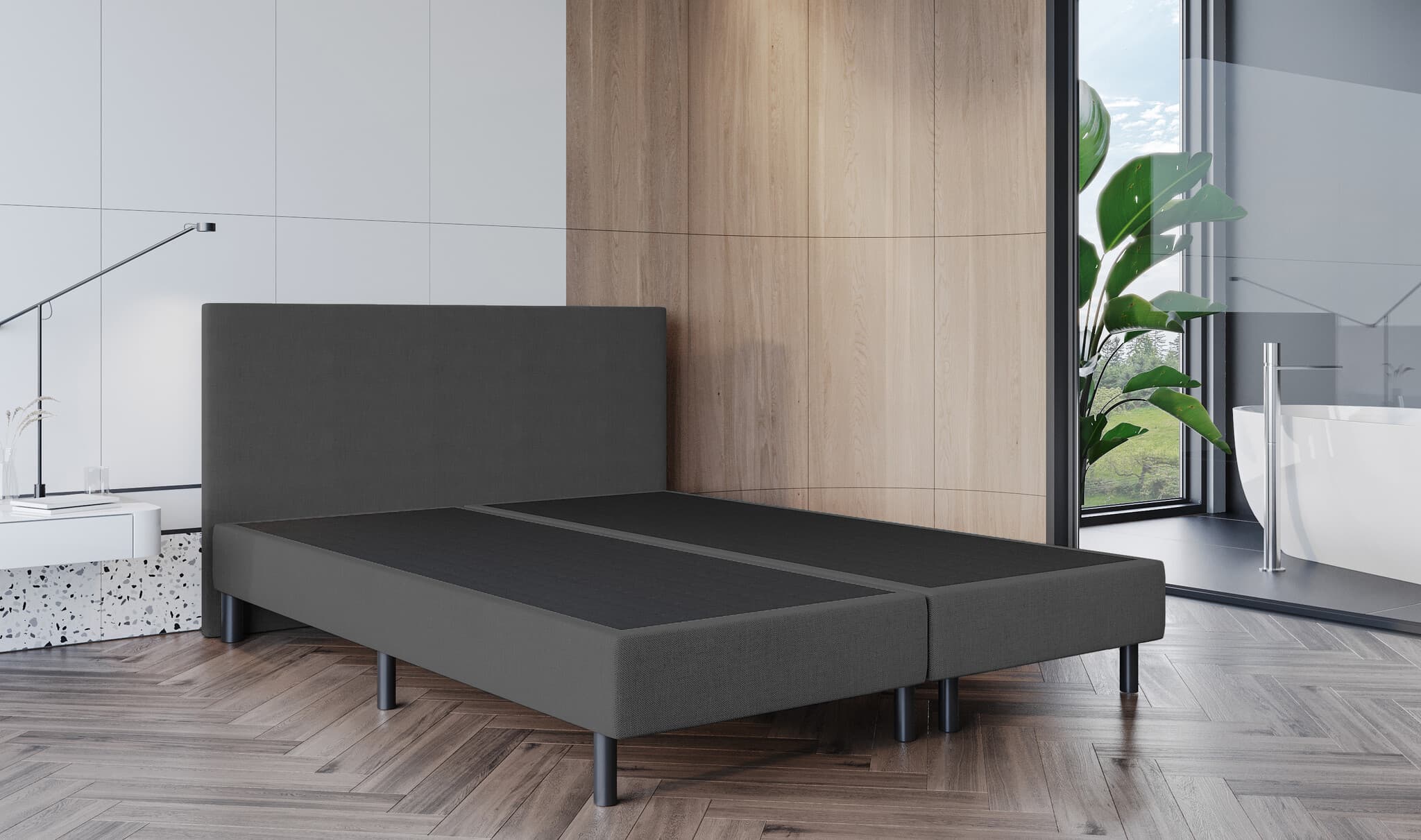 OP=OP Boxspring Zonder Matras Bonnie | 160 x 210 Antraciet