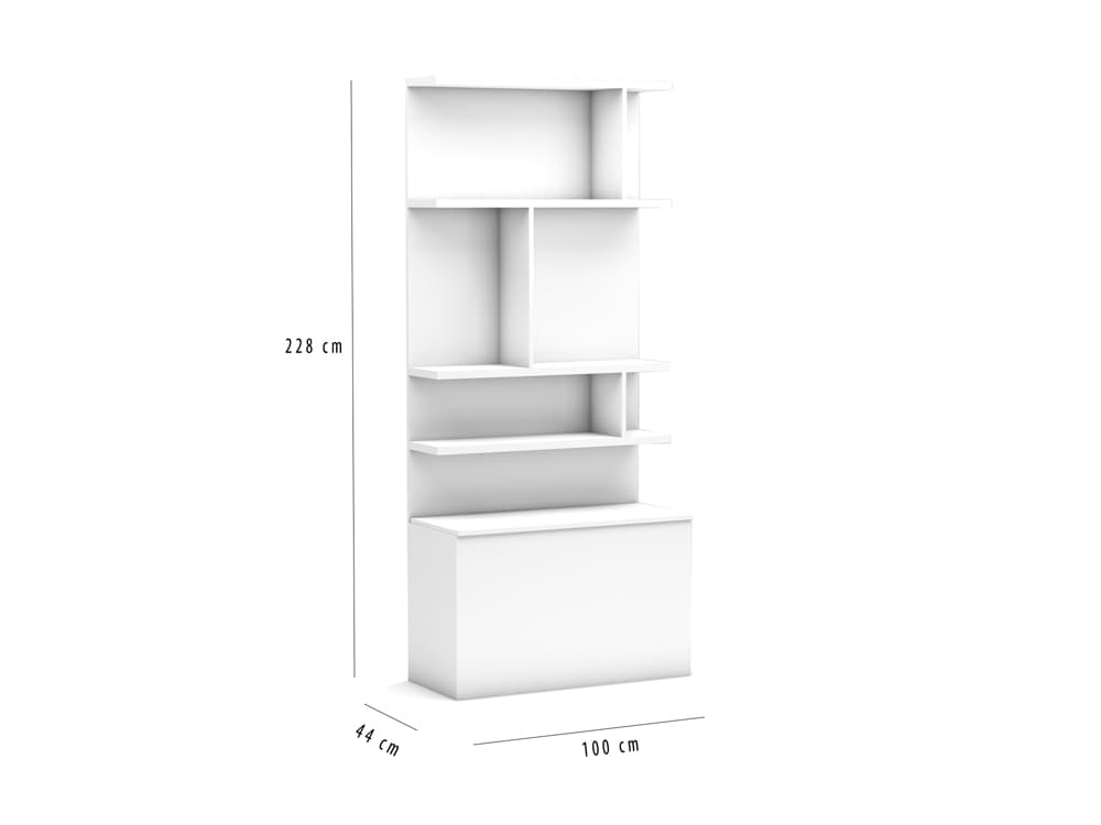 Boekenkast 100 cm voor bij opklapbed 228 cm hoog
