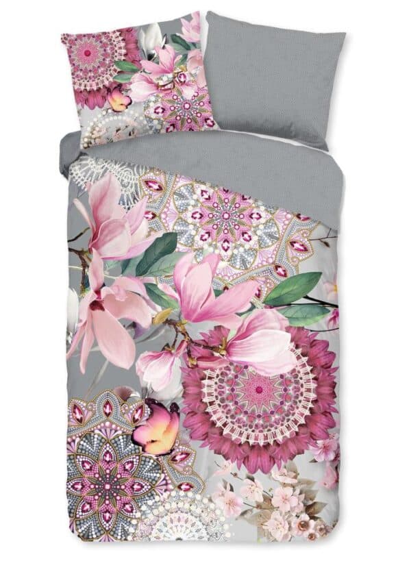 HIP Dekbedovertrek "mandala's en magnolia bloemen" - Multi - (200x200/220 cm) - Katoen Flanel