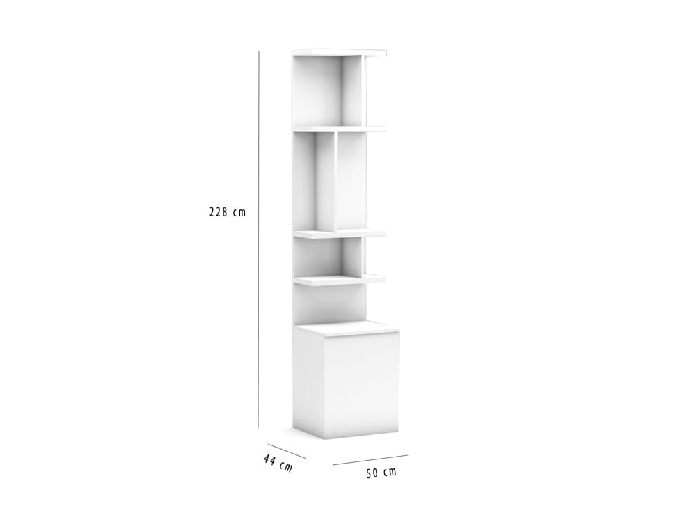 Boekenkast 50 cm voor bij opklapbed 228 cm hoog