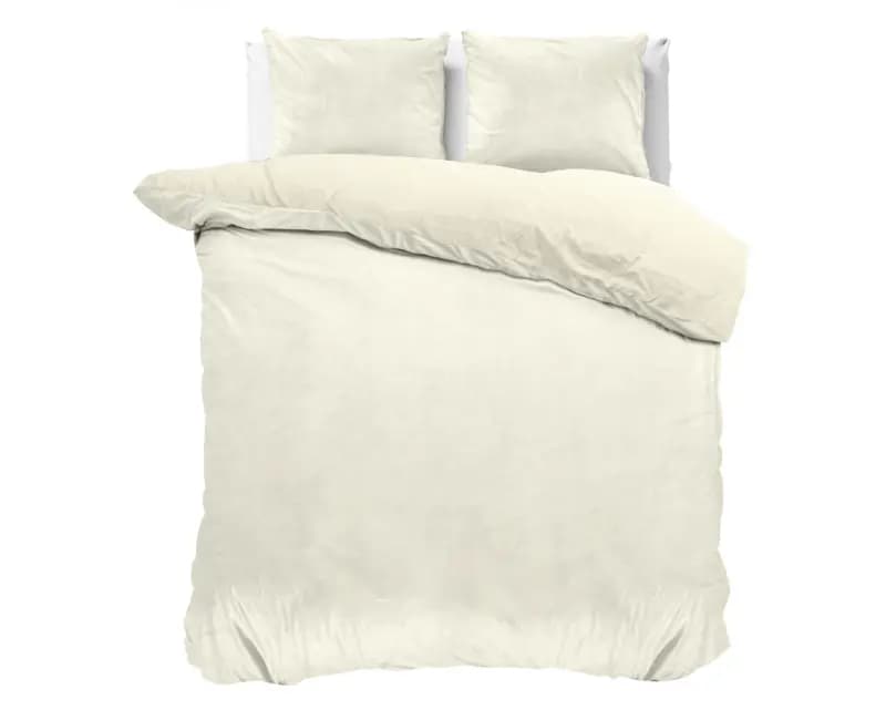 Sleeptime Velvet Uni Dekbedovertrek Creme 240 x 220 cm