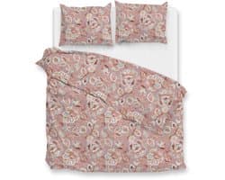 Zohome Dekbedovertrek Franca - Pink - Bloemen - Dekbedovertrek 200x200/220 cm - 100% Microvezel - Tweepersoons Dekbedovertrek