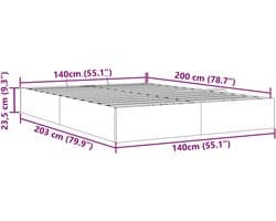 vidaXL - Bedframe - zonder - matras - 140x200 - cm - stof - donkergrijs
