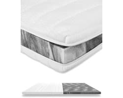AM Qualitätsmatratzen - Basic Topper stevig 140x200cm (SG35) - Hardheidsgraad 3 en 4 - Stevige & Aanpasbare Matrastopper 140 x 200 - Harde topper - Voor Matras en Boxspringbed - Made in Germany