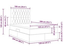 vidaXL - Opbergbed - met - LED - met - matras - Donkergrijs - 120 - x - 200 - cm - Polyester