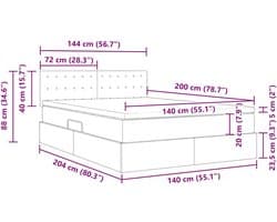 vidaXL - Opbergbed - met - matras - met - opslag - Lichtgrijs - 140 - x - 200 - cm - Fluweel