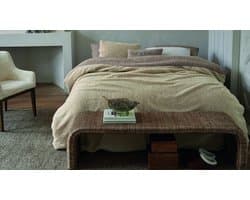 Rivièra Maison Huggle dekbedovertrek - Lits-Jumeaux XL - 260 x 200/220 cm - Zand