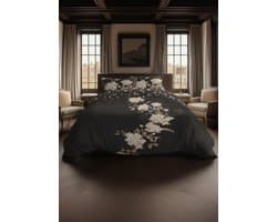 Heckettlane Dekbedovertrek Katoen Satijn Ivy - Classic Anthracite - 100% Katoen-Satijn - Dekbedovertrek 240x200/220cm - Lits Jumeaux - Cambridge