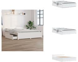 vidaXL Bedframe - Bedframes - Bed - Bedbodem - Bedframe met lades wit 120x200 cm