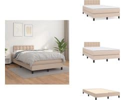 vidaXL Boxspring - Boxsprings - Bed - Slaapmeubel - Boxspring met matras kunstleer cappuccinokleurig 120x200 cm