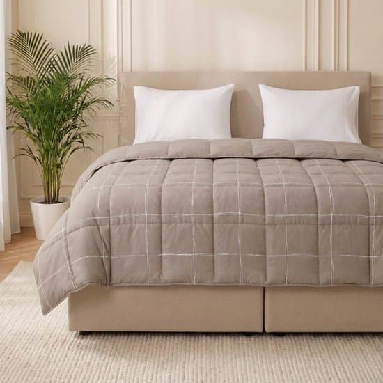 Dekbed-Discounter - Fresh and Co Dekbed Zonder Overtrek 140 x 200 cm - Wasbaar dekbed - Wasbaar op 40 graden - All season dekbed - Taupe
