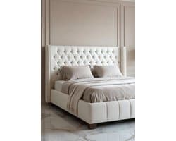 Luxe Opbergbed 140x200 cm met Hydraulische Lift & Velvet – Tweepersoonsbed met Lattenbodem – Mobili Bella