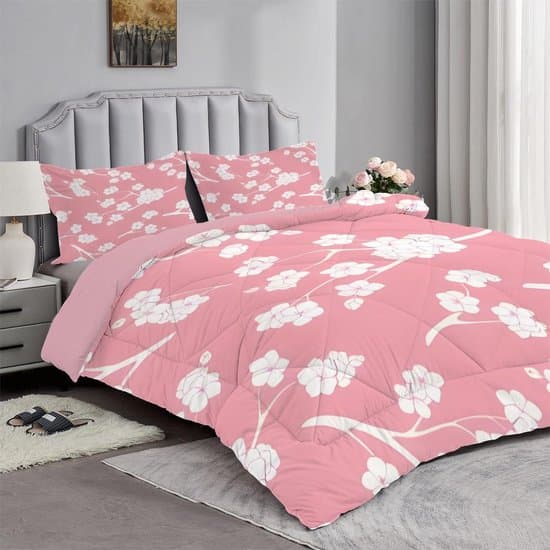 Dekbed Set - Bloemenprint Dekbed - Comfortabel Slapen - Omkeerbaar Dubbelzijdig - 200x200 cm - Roze