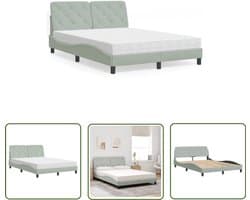 vidaXL Slaapcomfort - Comfortabel Bed - Bed met matras fluweel lichtgrijs 120x200 cm - Fluweel Bed - Grijs Bed - King Size Bed