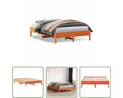 vidaXL Grenen Hout Bed - Massief Houten Bed Frame - Bedframe zonder matras massief grenenhout wasbruin 120x200 cm - Bruine Bed Frame - Tweepersoons Bed Frame - Bed Frame 120x200