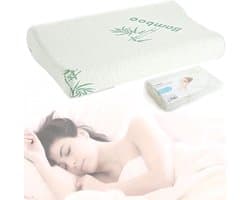 Bewello® - Ergonomisch Hoofdkussen tegen Nekklachten - Kussen 50x30CM - met Hoes - Ergonomisch Traagschuim Memory Foam Koudschuim Slaapkussen