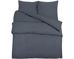 Dekbedovertrekset | Beddengoed 240x220 cm katoen antracietkleurig