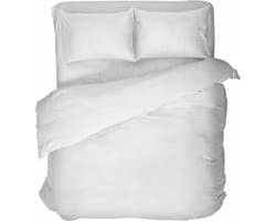 Luxe Egyptische Katoenen Dekbedovertrek Wit Tweepersoons 200x200/220 cm - Zeer Hoogwaardige Kwaliteit - Super Zacht