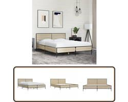 vidaXL Bedframe bewerkt hout metaal sonoma eikenkleurig 90x190 cm