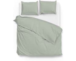 Zohome Dekbedovertrek Satinado - Effen Bedlinnen - 240x220 - Groen - Dekbedhoes van 100% Katoen-Satijn