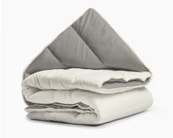 Dekbed zonder Overtrek - Alles-in-één Dekbed - Snel Bed Opmaken - Geïntegreerd Omslag - 240x200 Tweepersoons - Crème Kaki