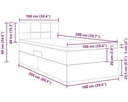 vidaXL - Opbergbed - met - matras - Donkergroen - 100 - x - 200 - cm - Fluweel