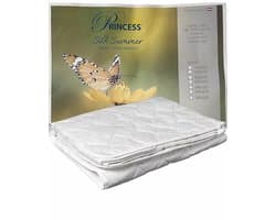 Princess Zijden Zomerdekbed-Silk Summer-100% puur Percal Zachte katoen Tijk- vulling van 100% Natuur Wild Zijde - Tweepersoons/Lits-jumeaux - 240x200 cm