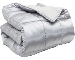 vidaXL - Winter - Duvet - Zilver - 200 - x - 240 - cm - Satijn - en - Microfiber
