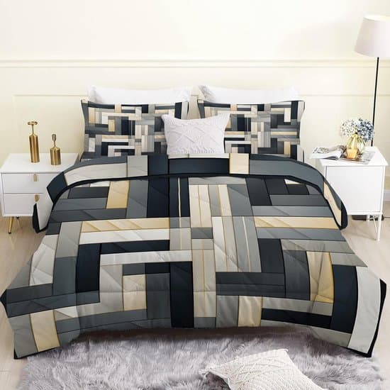 Dekbed 4 Seizoenen - Dekbed Zonder Hoes - Heerlijk Slapen - Omkeerbaar Design - 240 x 220 cm - Grijs Blauw