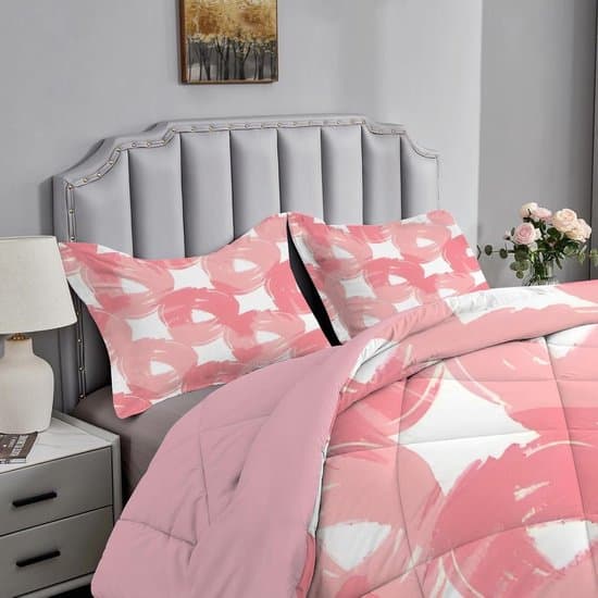 Dekbed set - Dekbed met slopen - Comfortabel slapen - Dubbelzijdig patroon - 200x200cm - Roze