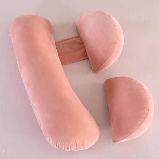 Zwangerschapskussen - Verzorgingskussen U-vorm - Comfortabel Slapen - Aanpasbaar en Afneembaar - 63 x 33 x 10 cm - Roze